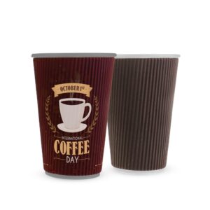 8oz Paper Cup Double Wall Ripple
